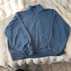 American Eagle Outfitters Blue Half-Zip Sweatshirt